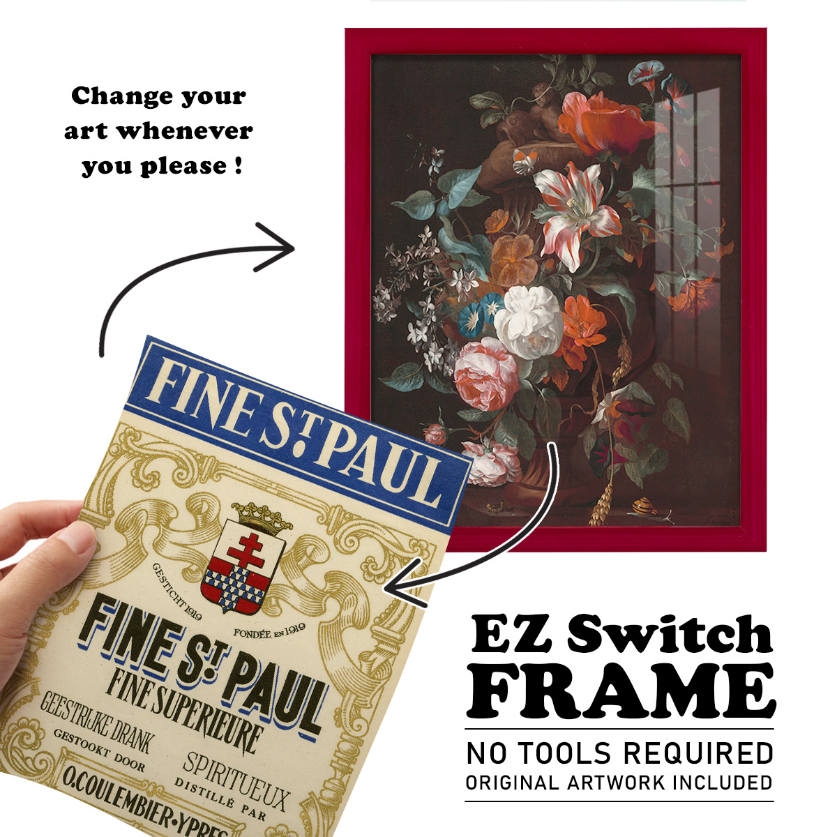 Fine St. Paul -Framed Print w/glass-Cherry Red