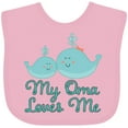 thumbnail image 3 of Inktastic My Oma Loves Me Fish Boys or Girls Baby Bib, 3 of 4