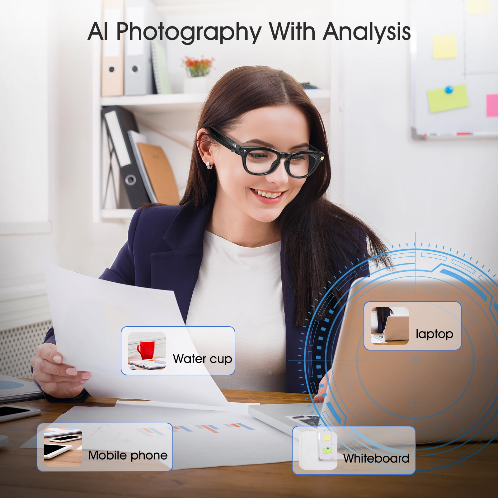 AI Smart Glasses with 8MP Camera, Real-Time Translation, Bluetooth Music & Calls, Color-Changing Lenses, Long Battery for Travel & Business