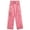 Pink, variant on Rolanko Girls Cargo Pants Wide Leg Loose Cargo Trousers with Pockets Streetwear Kids Pants 4-15 Years