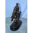 thumbnail image 4 of Nifao Trooper of the Plains Bronze Statue, A Remington Replica – Home Decor Sculpture, 10"L x 5"W x 13"H, 4 of 12
