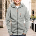 thumbnail image 4 of Mercatoo Teen Boys Zip up Ho𝐨dies Plain Thick Cargo Ho𝐨die Sweatshirts Youth Kids Fle𝐞ce Warm Jacket Outwear with Pockets, 4 of 6