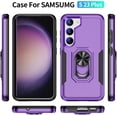 thumbnail image 2 of for Samsung S23 Plus Case for Galaxy 23 Plus,Heavy Duty Drop Protection Rugged Shockproof/Dust Proof Military Protective Tough Durable Phone Cover,23 Plus Case-Purple+Black, 2 of 12