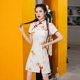 thumbnail image 1 of Vestido chino Vintage para mujer, dragón antiguo de Shanghai y Fénix, Qipao elegante, cosplay de Halloween, cuello Cheongsam, Sexy, 1 of 5