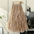 thumbnail image 2 of Fsqjgq Skirts for Women Tennis Trendy Casual Pleated Skirts Tulle Skirts for Women High Elastic Waist Mesh Layered Long Fairy Skirt Tutu A Line Midi Skirt Maxi Skirts Long Skirts Business Casual A, 2 of 4