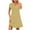 Yellow, variant on Lovzfmll Women's Shift Dress, V-Neck Short Sleeve with Shirring, Casual Mid-Length Dress Black, S