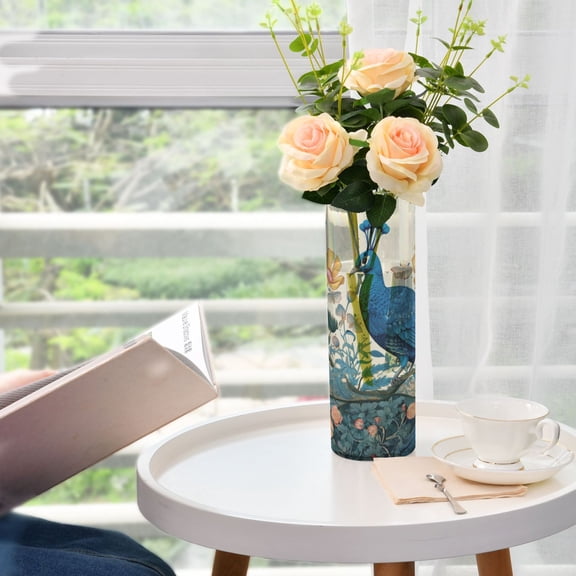 Peacock Floral Flowers Leaves Vases for Flowers Modern Decorative Vase Home Decor for Bedroom Kitchen Living Room Centerpieces