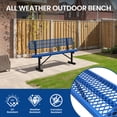 thumbnail image 7 of AwayHome 6ft Heavy Duty Mesh Metal Outdoor Park Bench with Backrest & Steel Frame,Blue, 7 of 7