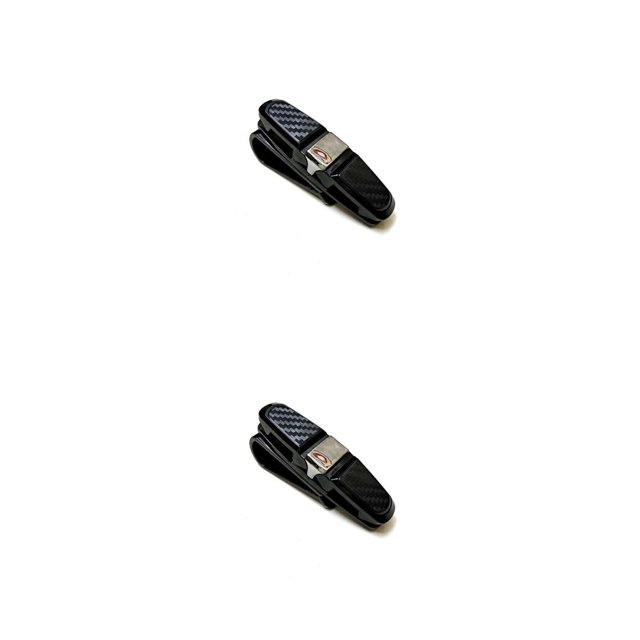 Riwesomey Soportes para gafas, Clip para gafas de sol, rotación de 360 grados, colgador para pulido de espejo, soporte para gafas, abrazadera de Negro Carbón 2piezas Riwesomey CBP366727