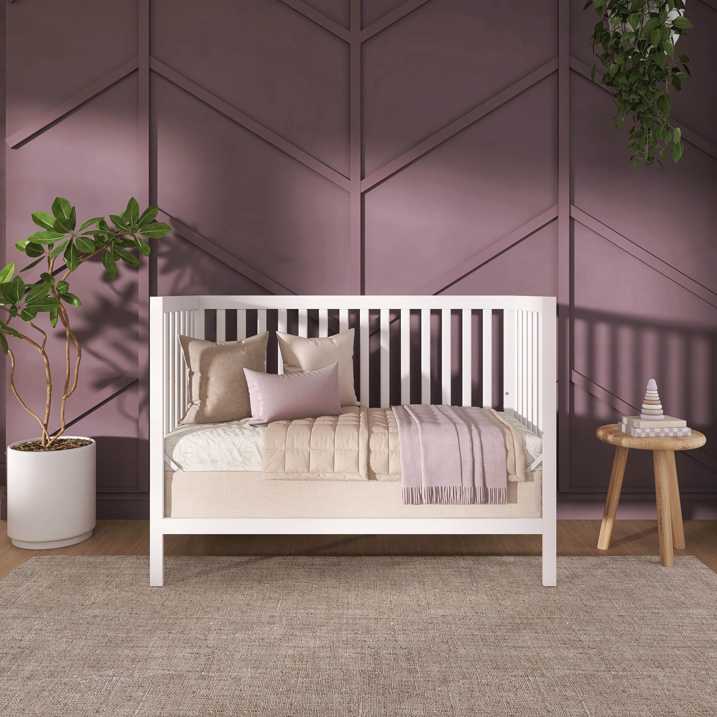 Nursery Bundle, Dream On Me Synergy MOD Crib in White and Crib & Toddler Mattress Bundle