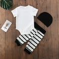 thumbnail image 4 of One opening Infant Baby Boy Clothes  Little Brother Letter Print Bodysuit + Pants + Hat 3Pcs Outfit Set, 4 of 6