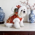 thumbnail image 6 of Year of the Dog Dance Coat - Chinese New Year Dog Winter Coat Sweater, Warm Festive Pet Clothes for Small Medium Dogs Like Schnauzer, Bichon Frise, Cat，Red, 6 of 9