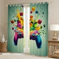 thumbnail image 2 of Manfei Cartoon Gamepad Black Out Curtains for Boys, Splash Watercolor Curtains Pack of 2 (42x63 Each), Game Console Bedroom Curtains, Curtains and Drapes Room Decor, 2 of 6