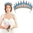 thumbnail image 1 of Miangastore Tiara Crown Exquisite Design Zinc Alloy Rhinestone 1Set 6.3x6.3x2.6in, 1 of 8