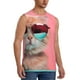 thumbnail image 2 of Balery Cool Cat Pink Sunglasses Camisetas sin mangas para hombre, absorbe la humedad y protege contra el mal olor.-Small, 2 of 7