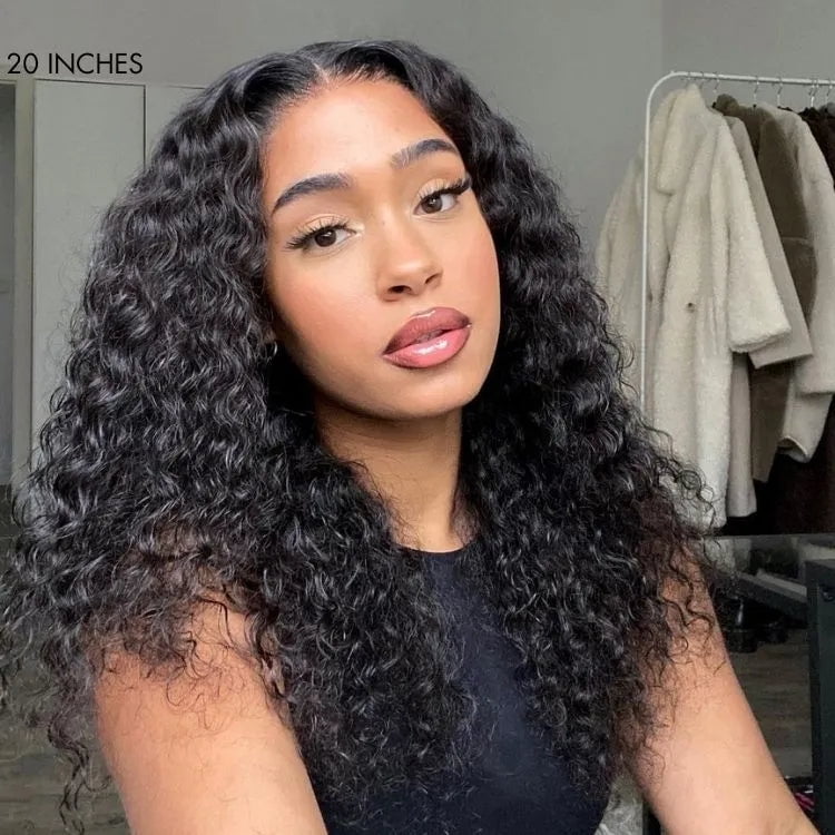 LUVME Body Wave / Straight / Kinky / Deep Wave Human Hair U Part Wig