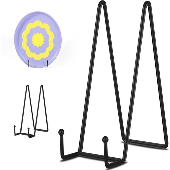 3 Pack 12 Inch Black Picture Stands Plate Stands for Display Large Book Stands Table Top Easels for Picture, Decorative Plate, Book, Frame, Plaque