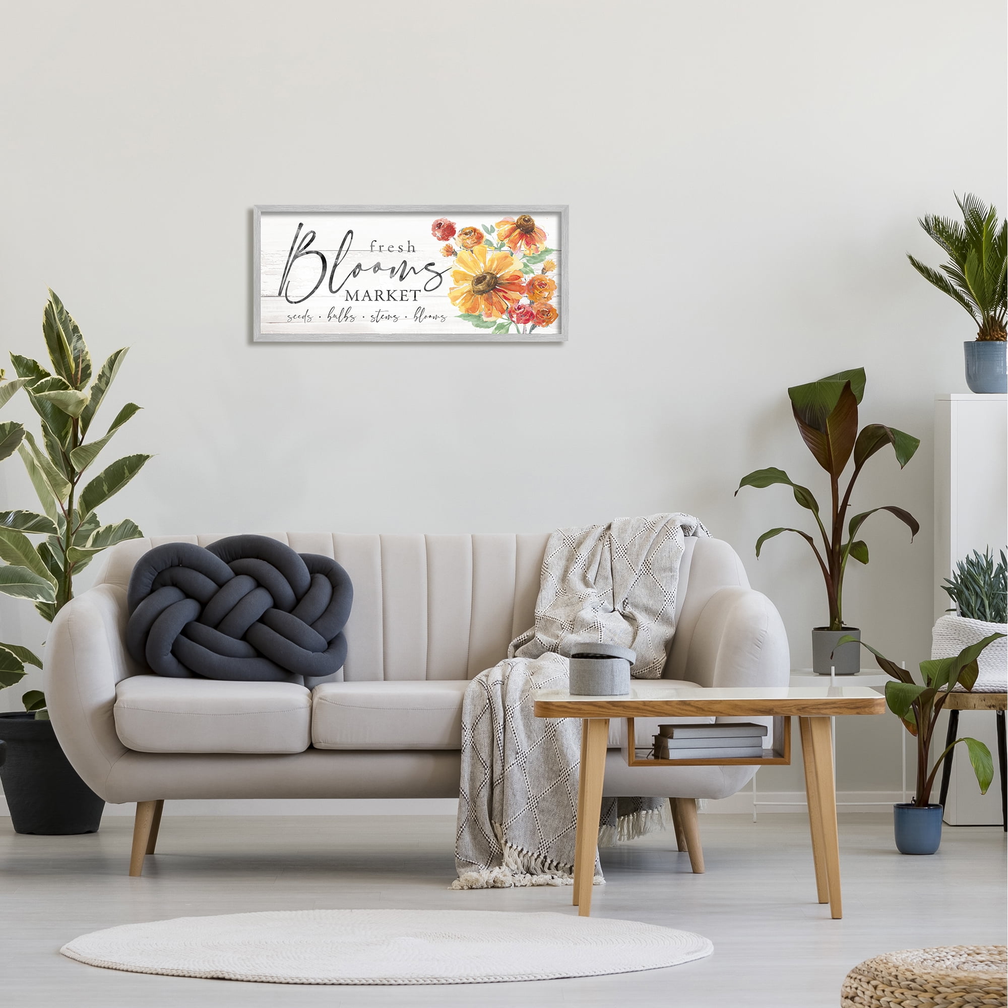 Stupell Industries Fresh Blooms Market Seeds Bulbs Stems Flower Illustration,30 x 13, Design by Courtney Morgenstern