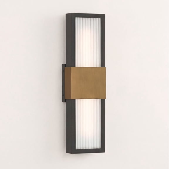 Possini Euro Design Possini Euro Radford 18"H Sand Black and Brass LED Outdoor Wall Light