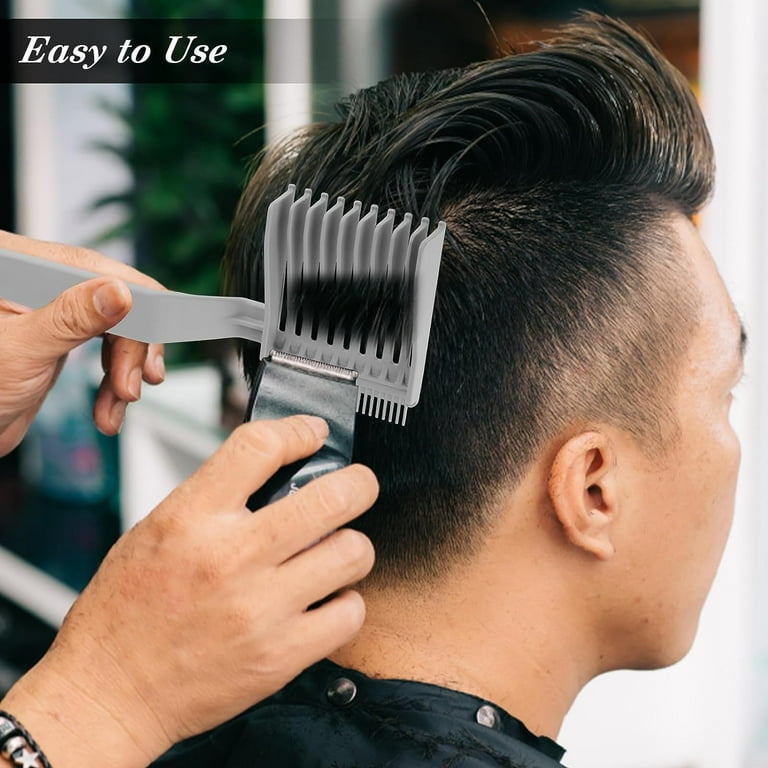 2pcs Barber Fade Combs, peigne professionnel de coupe de cheveux résistant  à la chaleur Flattop Comb Clipper Peigne de positionnement courbé pour  hommes Salon Coiffeur Outils