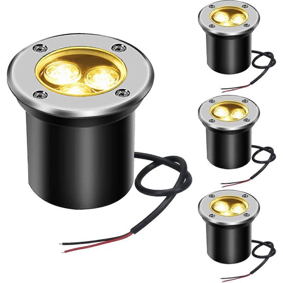 3W LED In Ground Lights, 12V 24V P67 Waterproof Low Voltage Landscape Lights for Garden, Patio, Step,Pathway,Driveway