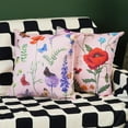 thumbnail image 3 of Outdoor Waterproof Spring Summer Pillow Covers 18x18 Inch Set of 4 Floral Farmhouse Throw Pillows Decorative Cushion Cases for Outdoor Couch Sofa Patio Furniture Home Decoration Black, 3 of 6