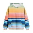 thumbnail image 4 of Baby Days Fashion YLSDY Big Girls Hooded Sweatshirts Long Sleeve Crew Neck Pullover Tops Striped Tie Dye Print Casual Hoodies Shirts with Pocket Multicolor 4-5 Years, 4 of 5