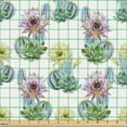 thumbnail image 2 of Ambesonne Vintage Fabric by the Yard Upholstery, Mexican Plant Cactus, 1 Yard, Pink Green and Blue, 2 of 5
