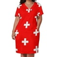 thumbnail image 2 of Día Nacional de Suiza - Bandera de Suiza n.° 1 Vestido holgado con bolsillos Vestidos de noche para mujer Ropa de fiesta, 2 of 6