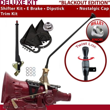 American Shifter AOD Shifter Kit Black 23 in. E Brake Trim Kit Dipstick for F418F
