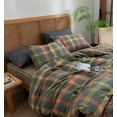thumbnail image 3 of Plaid Duvet Cover Set Queen Washed Cotton Reversible Bedding Multicolor Buffalo, 3 of 7