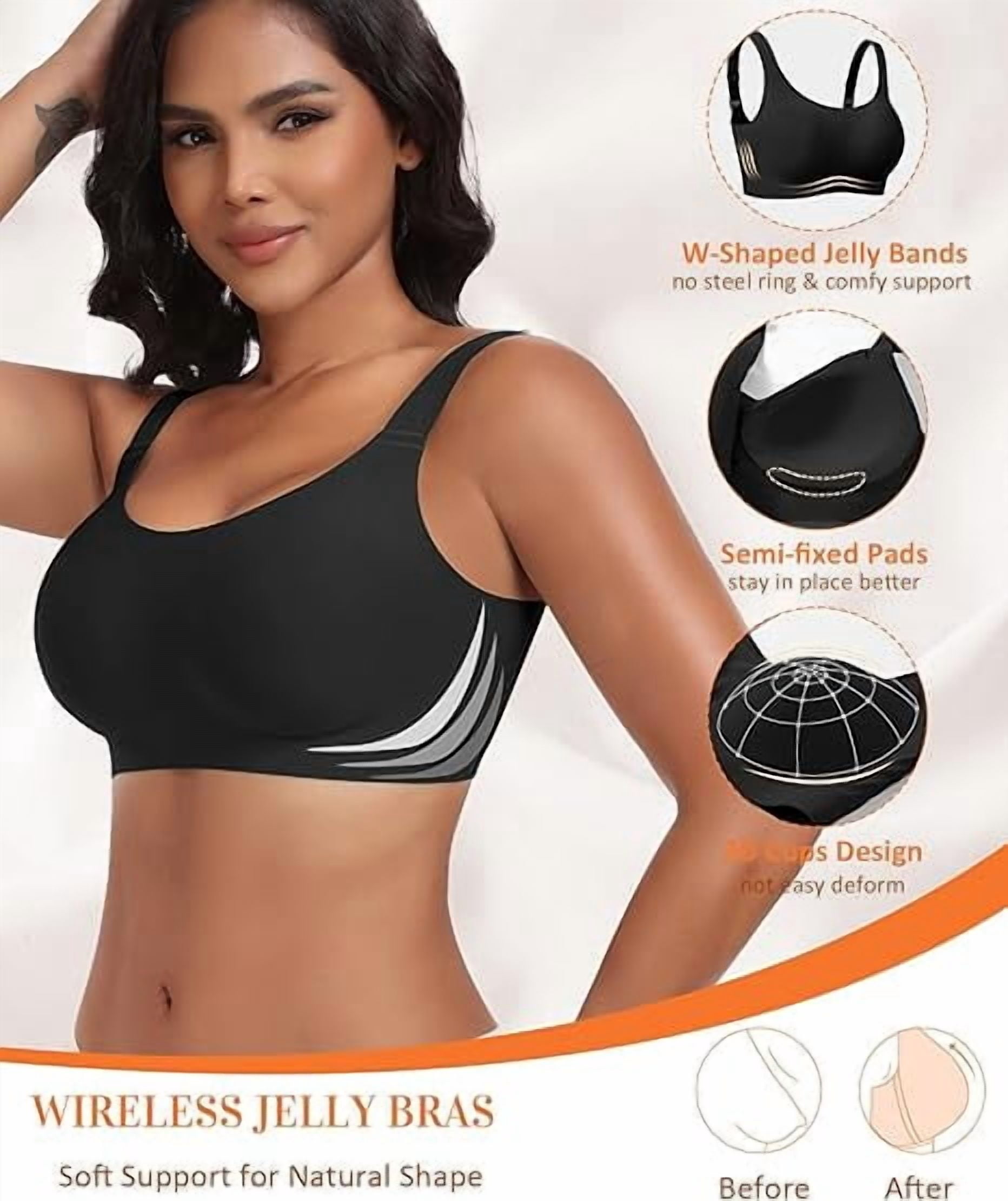 Werena Wireless Bras for Women No Underwire Seamless Full Coverage Comfortable Everyday Bra with Medium Support