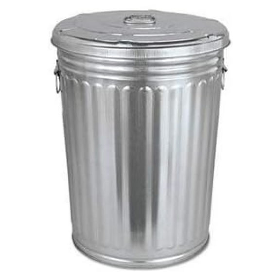 Drevy Pre-Galvanized Trash Can with Lid, Round, Steel, 20Gal, Gray