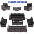 thumbnail image 4 of Gotland 12 Pieces Outdoor Patio Furniture Set PE Rattan Wicker Conversation Set w/10 black Seat, 4 of 7