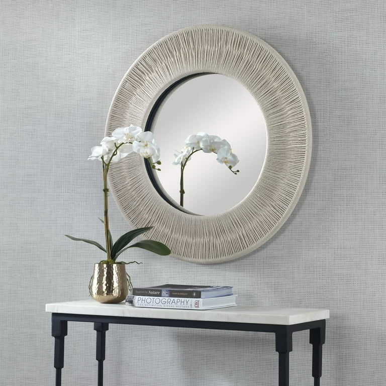 Uttermost® Sailor's Knot White Small Round Mirror