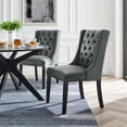 thumbnail image 2 of Side Dining Chair, Set of 2, Grey Gray, Velvet, Modern Contemporary, Kitchen Room Cafe Bistro Restaurant Hospitality, 2 of 9