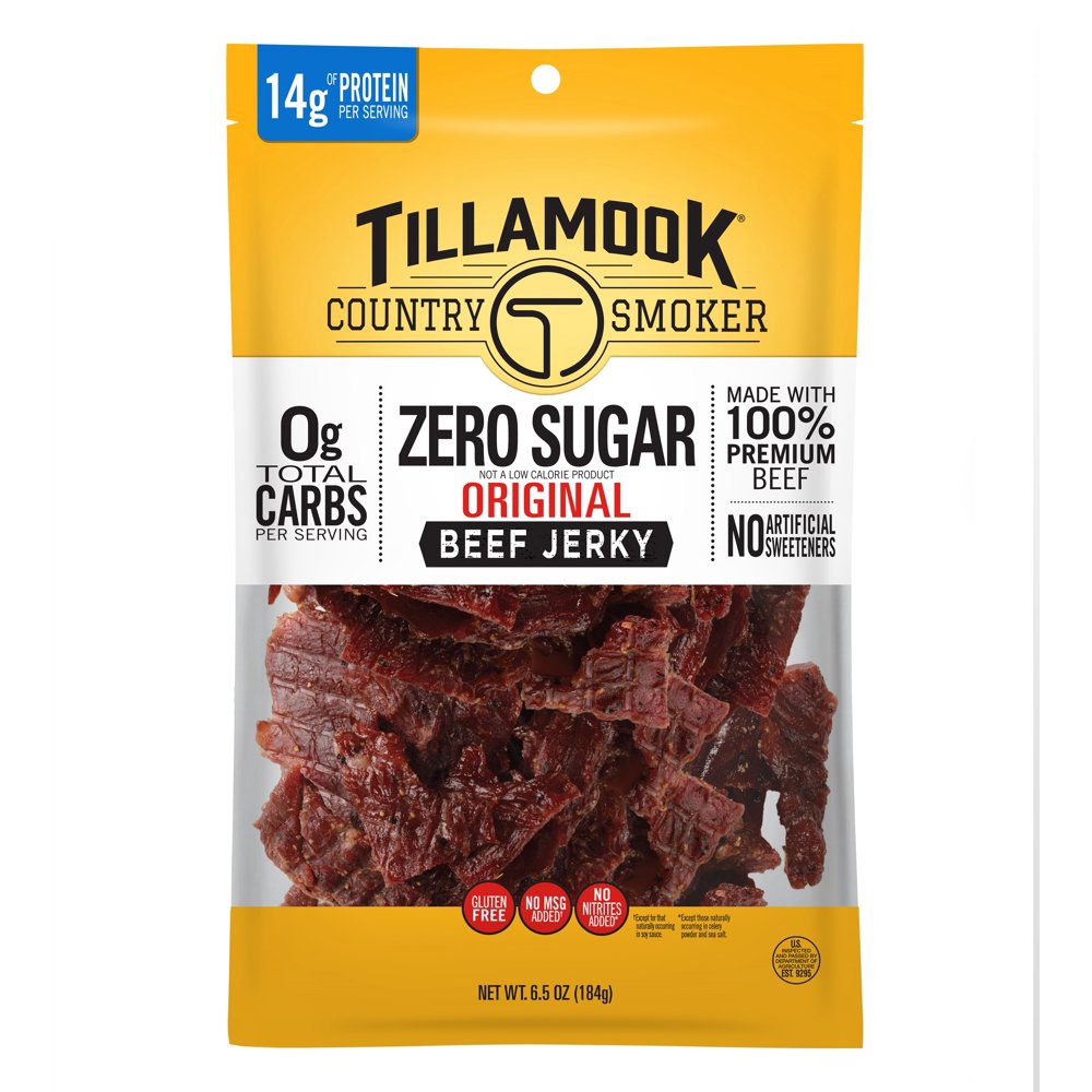 Tillamook Country Smoker Zero Sugar Original Keto Friendly Beef Jerky