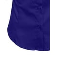 thumbnail image 5 of J. METHOD Women's Button Down Shirt 3/4 Sleeve Roll Up Stretch Collar Office Work Formal Casual Basic Blouse Top NEWT01 Royal Blue 5X, 5 of 6