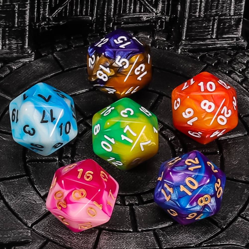CiaraQ DND Dice Sets - 6 X 7 Polyhedral Dice (42pcs) with 6 Blue Drawstring Bags for Dungeons and Dragons, RPG, MTG,Role Playing Table Game