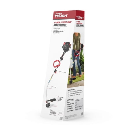 HYPER TOUGH 17″ 26CC 2-CYCLE GAS POWERED CURVED SHAFT STRING TRIMMER