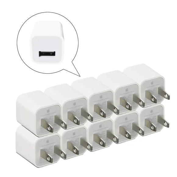 Pre-Owned 10 PACK Apple A1385 Travel USB Wall Charger for iPhone/iPad (White)