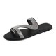 thumbnail image 2 of Sandalias planas de talla grande romanas de cristal sólido informal para mujer, zapatos Wmkox8yii  ytu3685, 2 of 7