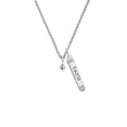 thumbnail image 2 of Delight Jewelry Silvertone Mini September - Blue Crystal Heart Silvertone Believe Faith Prayer Hope Bar Charm Necklace, 23", 2 of 4