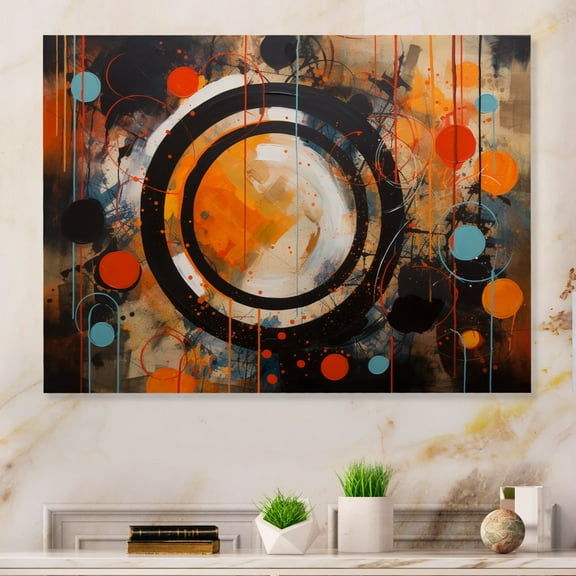 DESIGN ART Designart "Fascinating Abstract Shapes II" Abstract Metal Wall Art 20 in. wide x 12 in. high