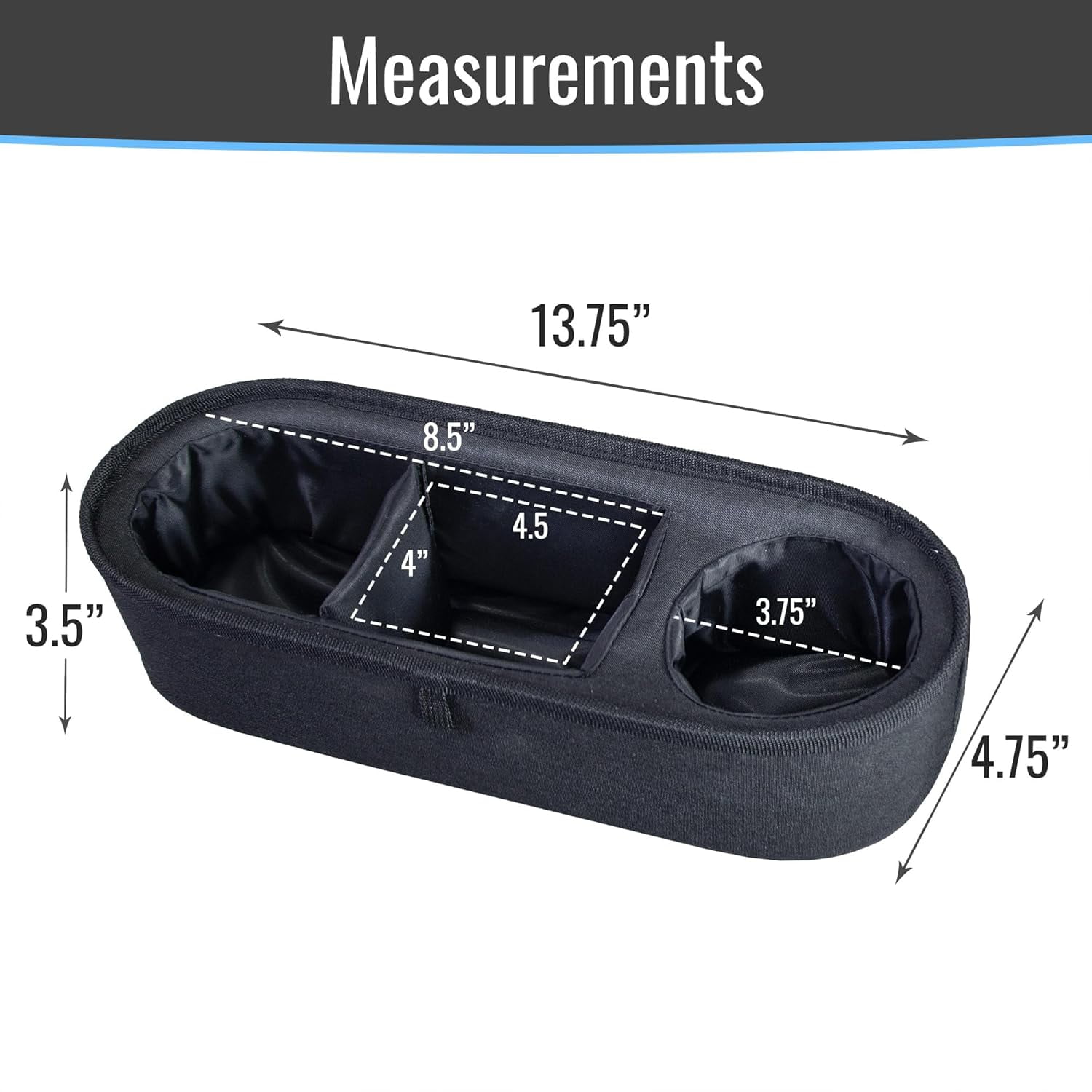 Habitat Universal Insulated Cup Holder Divided Compartment Non-Slip Straps Stroller Snack Tray for Most Strollers