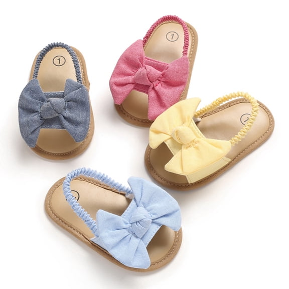 Actoyo 0-18M Summer Newborn Baby Girls Sandals Shoes Butterfly Flat With Heel Soft Cork Shoes