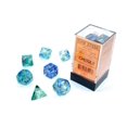 thumbnail image 1 of Juego de dados poliédricos Chessex Nebula Oceanic con luminaria dorada, 1 of 3