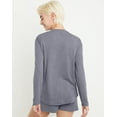 thumbnail image 3 of Hanes Originals Tri-Blend Women's Long Sleeve T-Shirt, Relaxed Fit Athletic Navy Heather M, 3 of 5