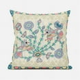 thumbnail image 2 of Amrita Sen Designs  16 x 16 in. Pond Peacock Suede Zippered Pillow with Insert - Multi Color, 2 of 8