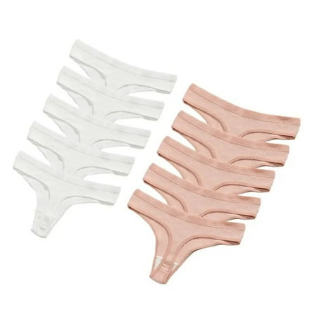LS 10PCS FAST SHIPPING Panties for Women Cotton Thong Seamless Ladies G-string Underwear Sexy Panty Solid Color Plus Size